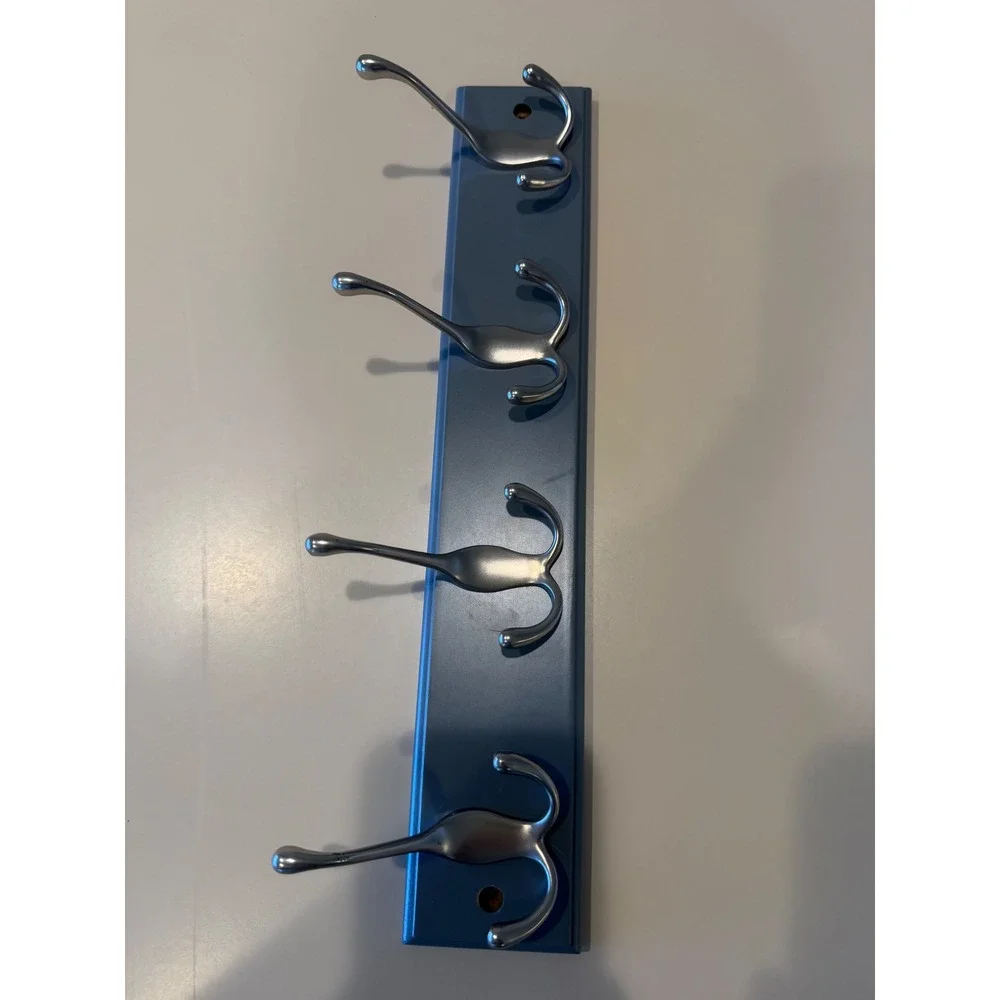Ameziel Grey Wall Mounted Coat keys Rack 4 Triple Hooks Satin Nickel 16 Inch